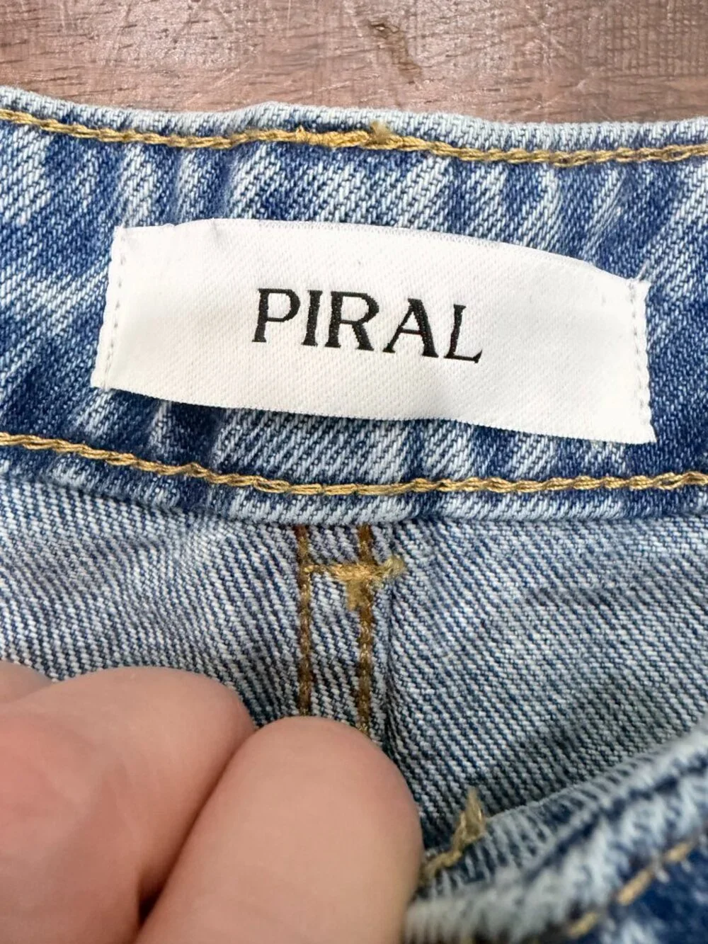 PIRAL Colorblock Straight Leg Jeans High Rise Two Tone Black Blue Women’s M